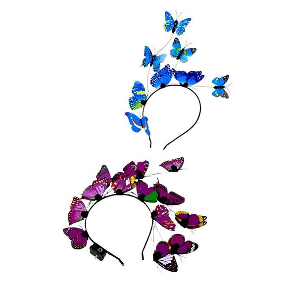 Butterfly Tiara Headbands in Blue and Purple - Picture 1 of 1
